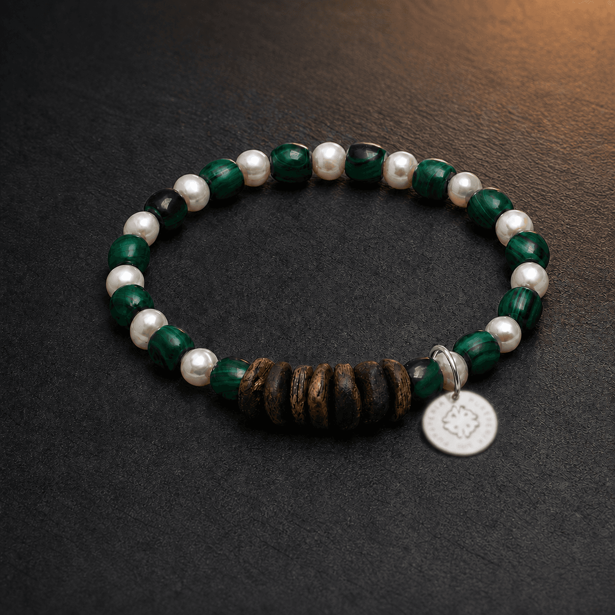 Malachite & Wood Rhythm Bracelet