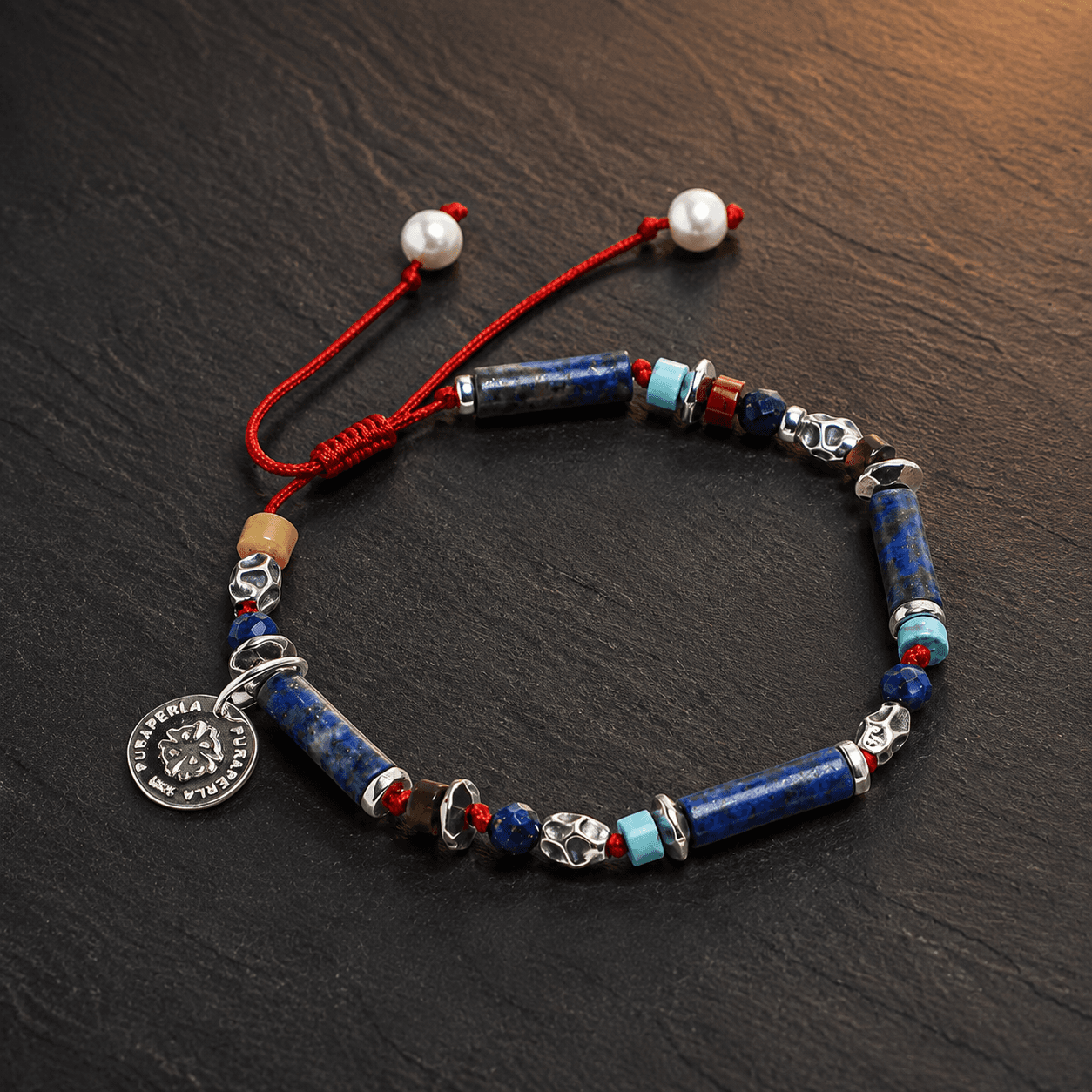 Blue Words Red-Cord Bracelet