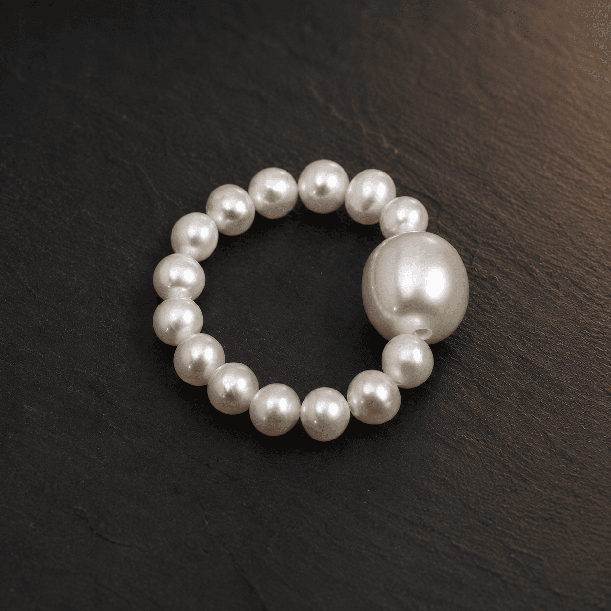 Round Pearl Beaded Ring