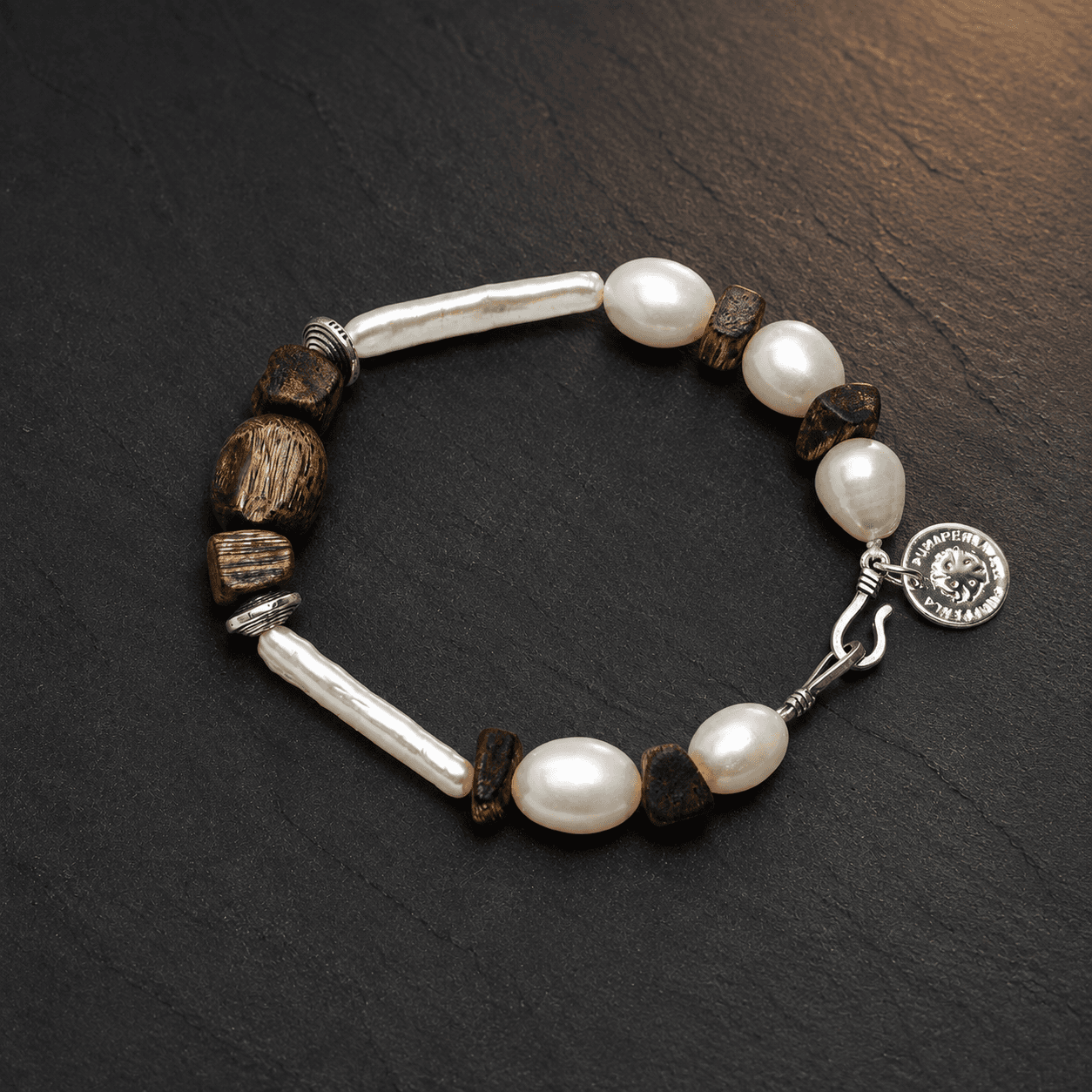 Wood & Silver Interval Bracelet